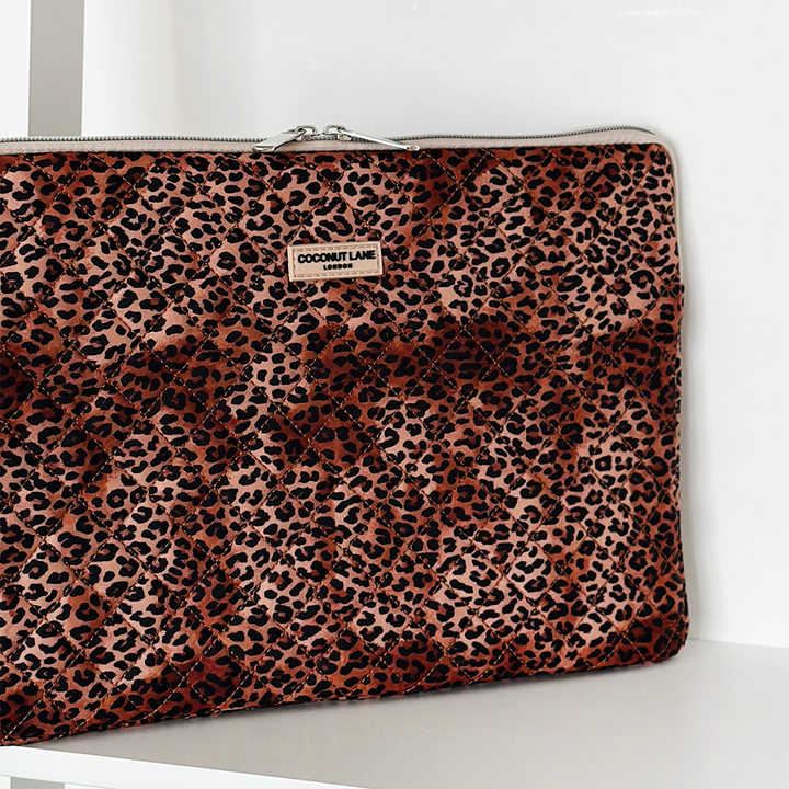 Quilted Leopard Laptop Sleeve