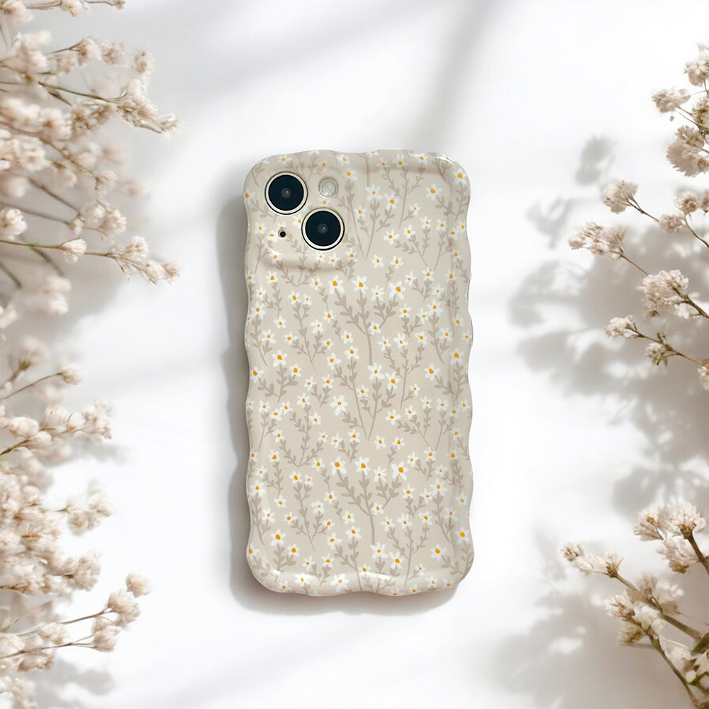 Wavy Phone Case - Nude Flowers