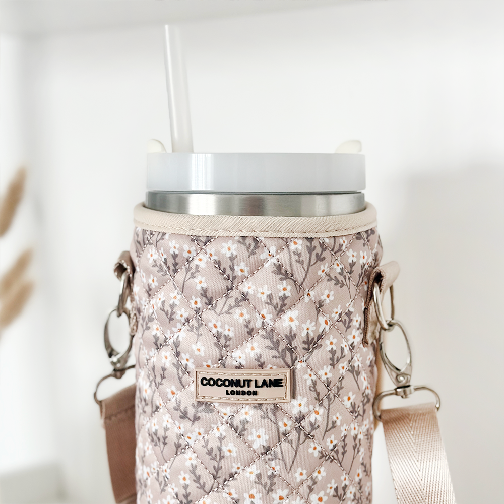 Tumbler Carry Case - Quilted Nude Flowers