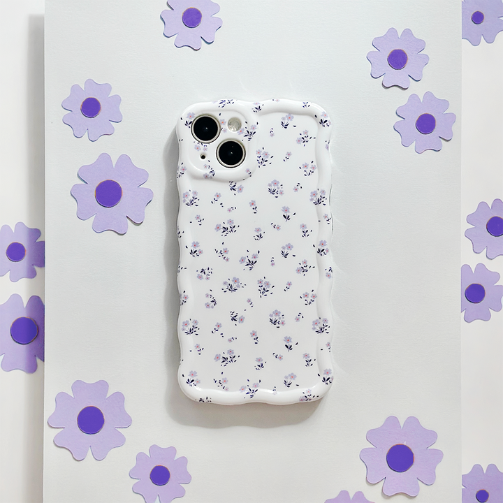 Wavy Phone Case - Ditsy Floral Periwinkle