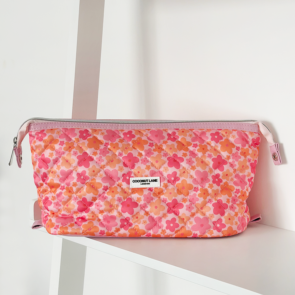 Magic Lifestyle Pouch - Quilted Pink & Orange Bloom