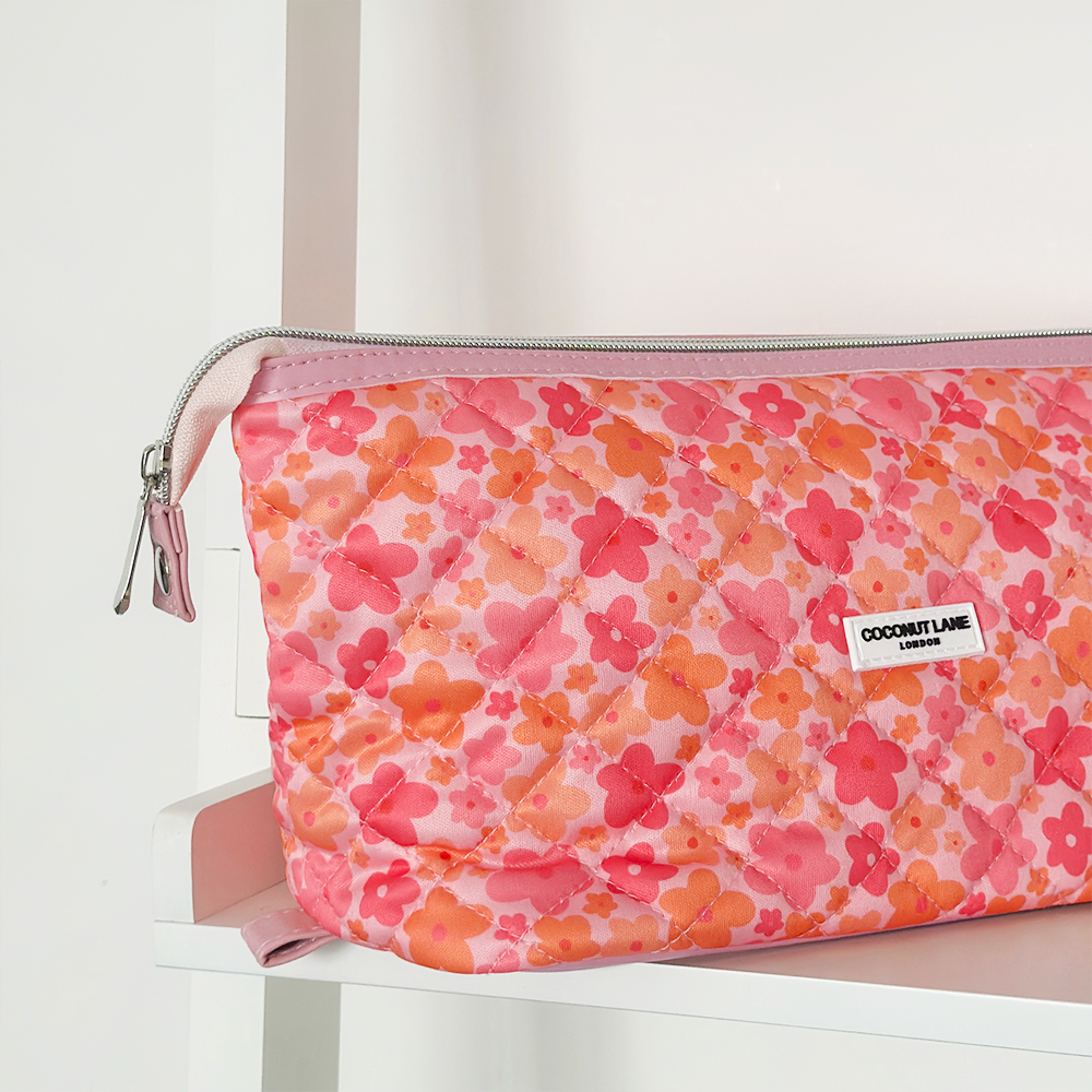 Magic Lifestyle Pouch - Quilted Pink & Orange Bloom