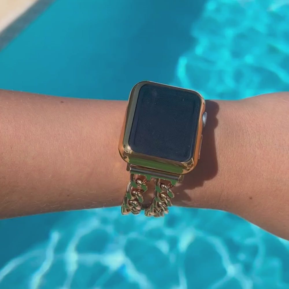 2-in-1 Metallic Apple Watch Case & Built-In Screen Protector - Gold