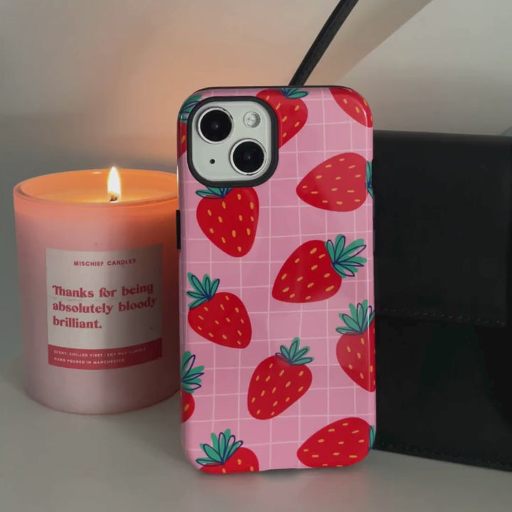 Tough Phone Case - Cute Strawberries