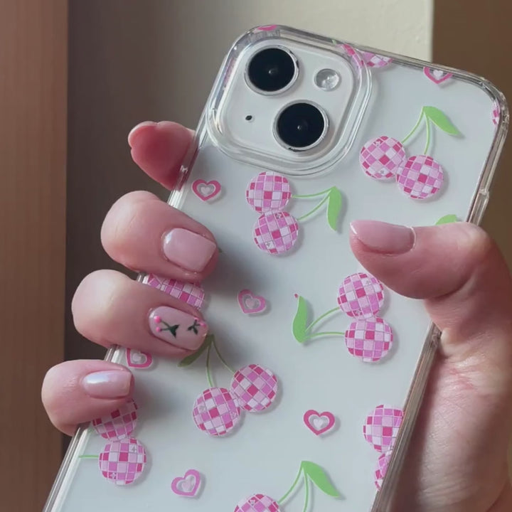 Clear Phone Case - Disco Cherries