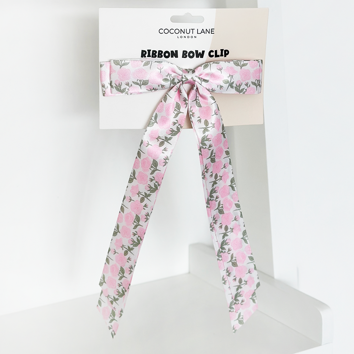 Ribbon Bow Clip - Buy Me Roses Baby Pink