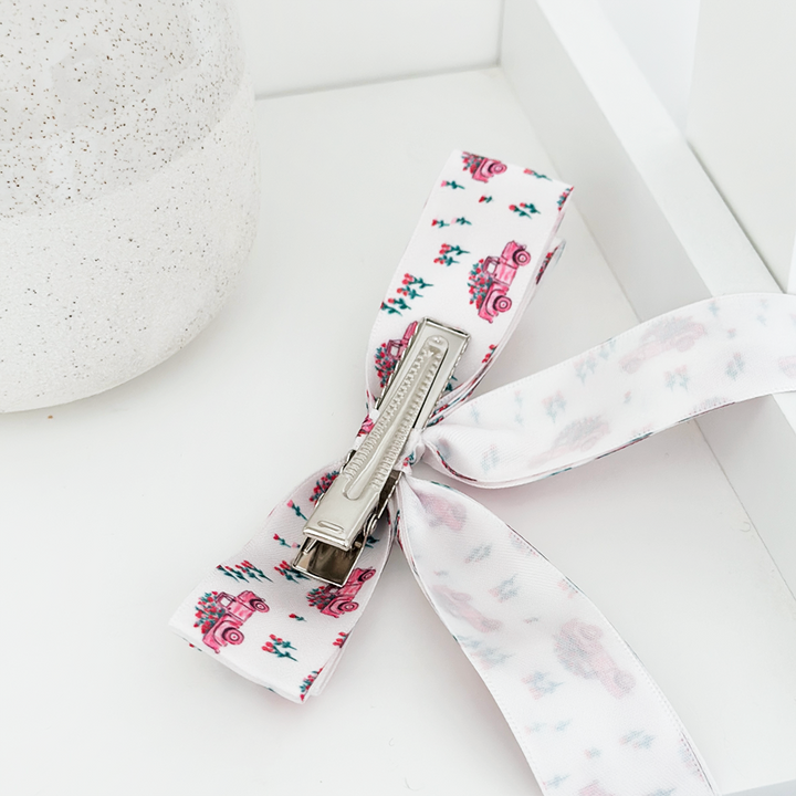 Ribbon Bow Clip - Love Truck