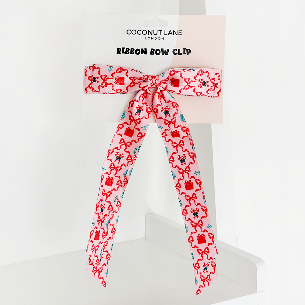 Ribbon Bow Clip - Christmas Kisses