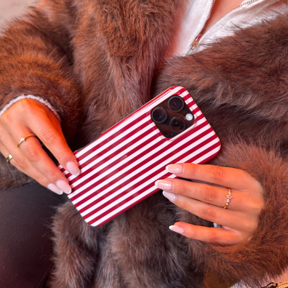 Tough Phone Case - Cherry Red Stripes