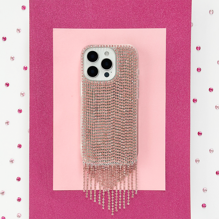 Diamante Tassel Phone Case - Pink