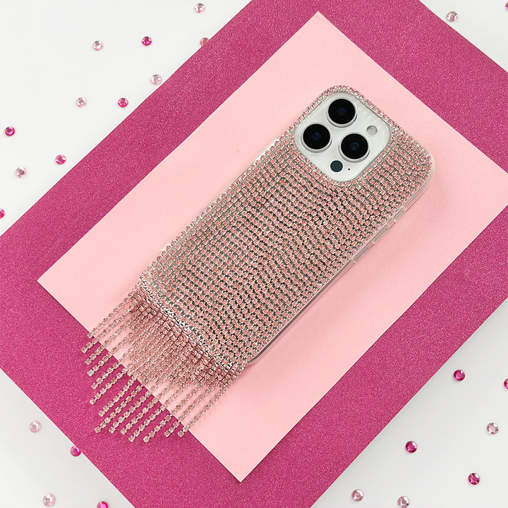 Diamante Tassel Phone Case - Pink