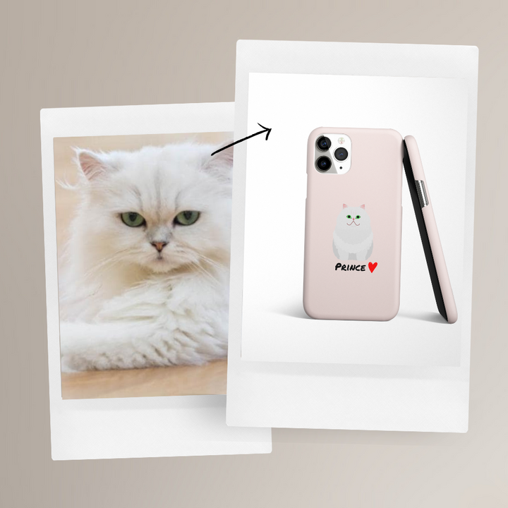 Personalised Love Heart Cat Phone Case - Choose Your Breed