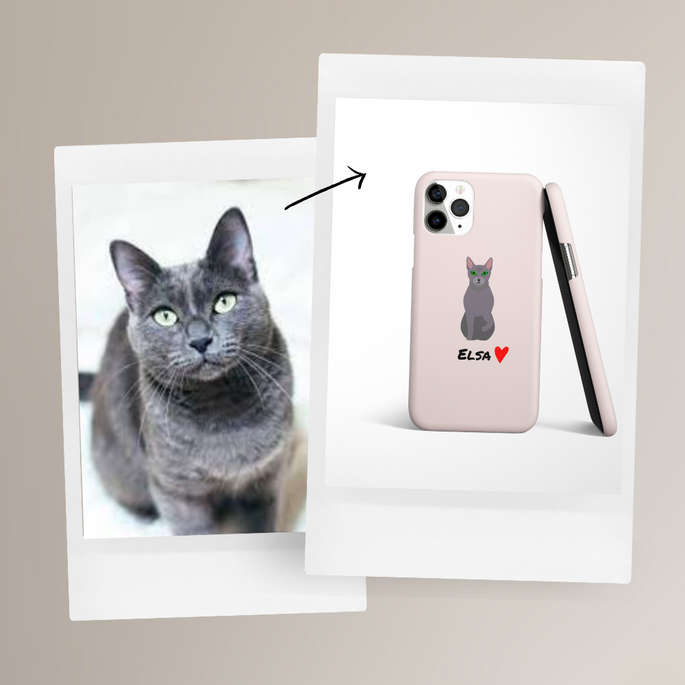 Personalised Love Heart Cat Phone Case - Choose Your Breed