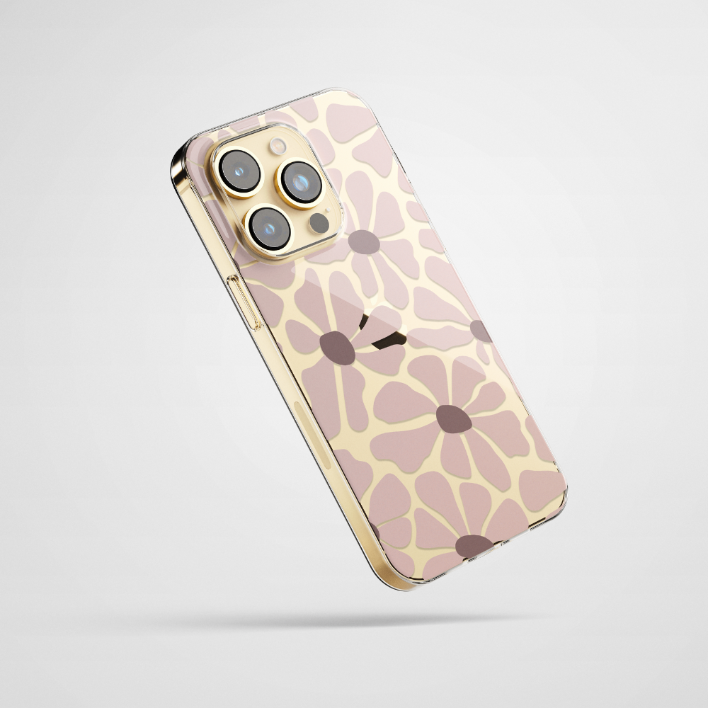 Clear Phone Case - Nude Abstract Flowers