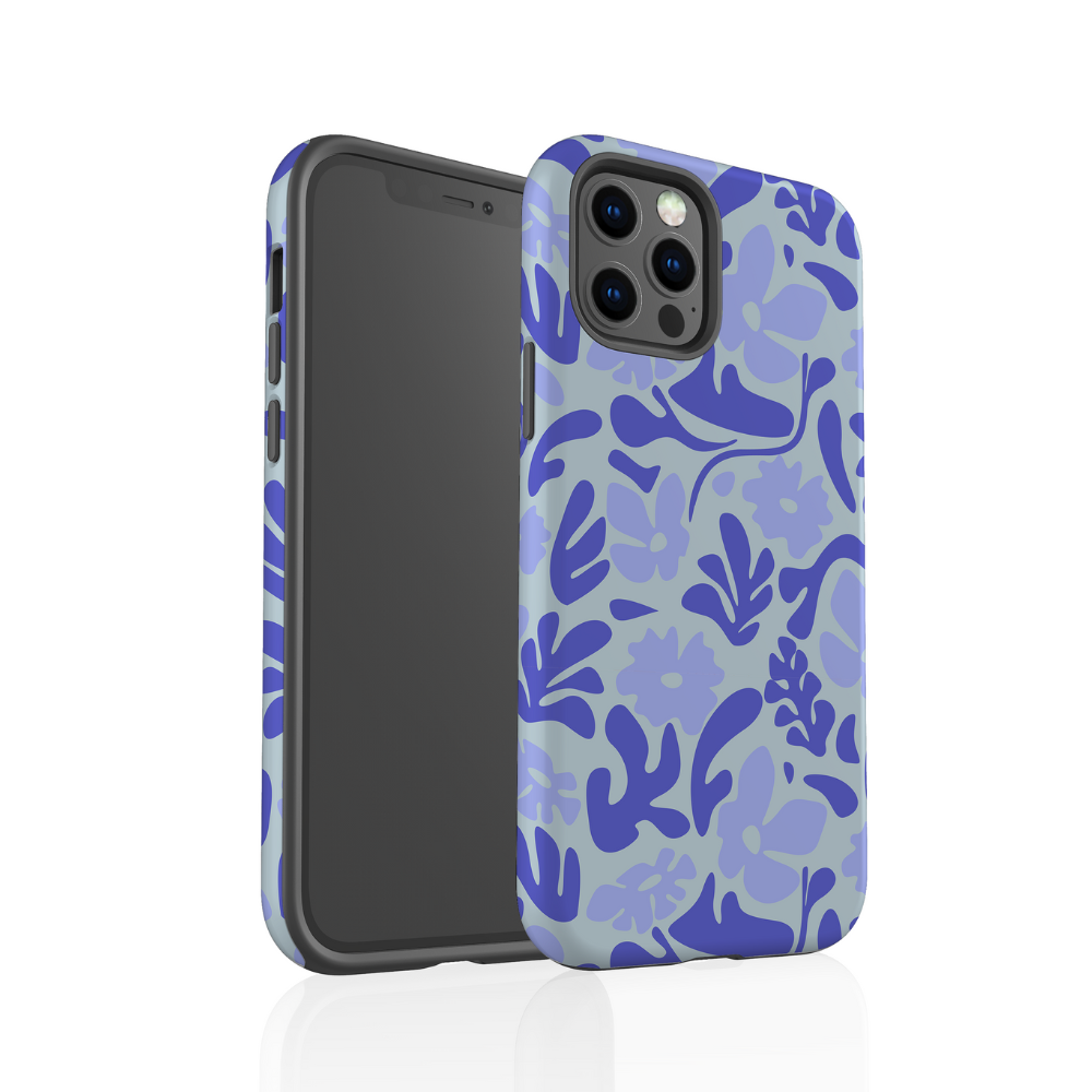 Groovy-blue-flowers-design-phone-case
