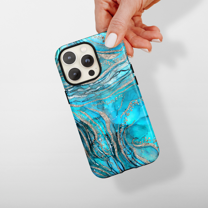 turquoise Crystal Agate tough phone case