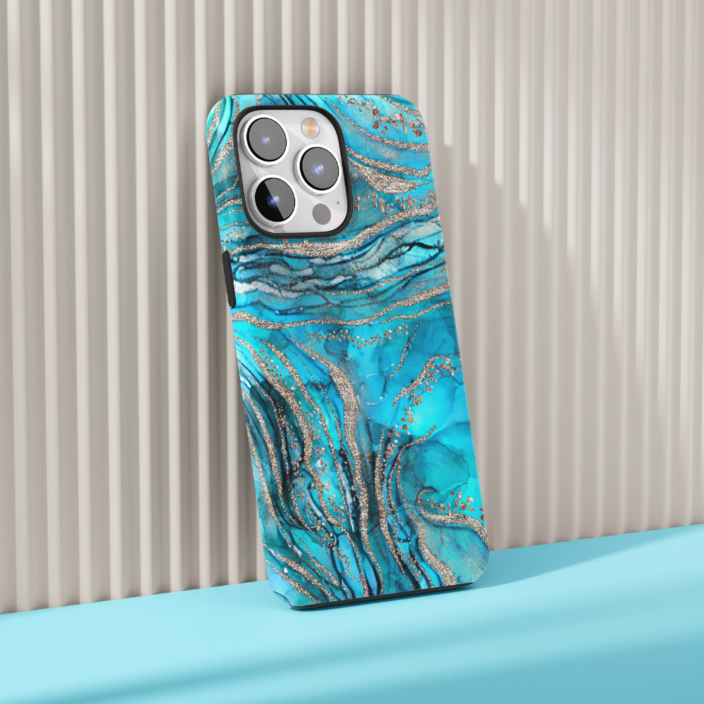 Tough Phone Case - Turquoise Crystal Agate