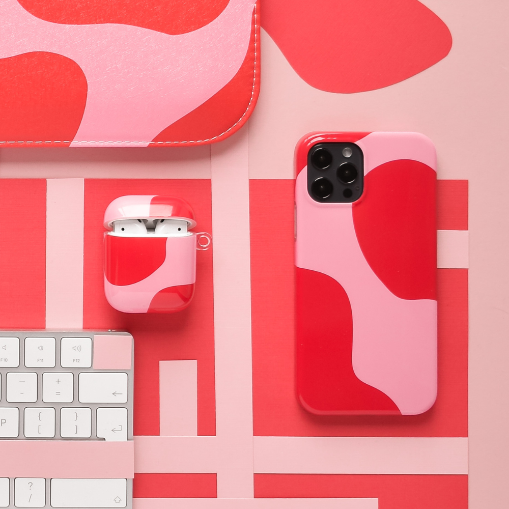 Airpods Case - Abstract Pink & Red