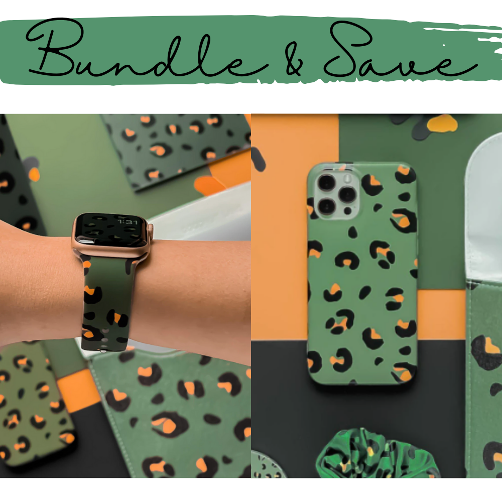 Khaki Leopard Bundle - Phone Case + Apple Watch Strap