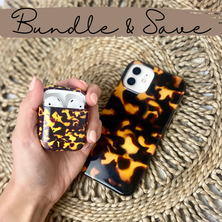 Chic Tortoiseshell Bundle - Phone Case + Airpods Case