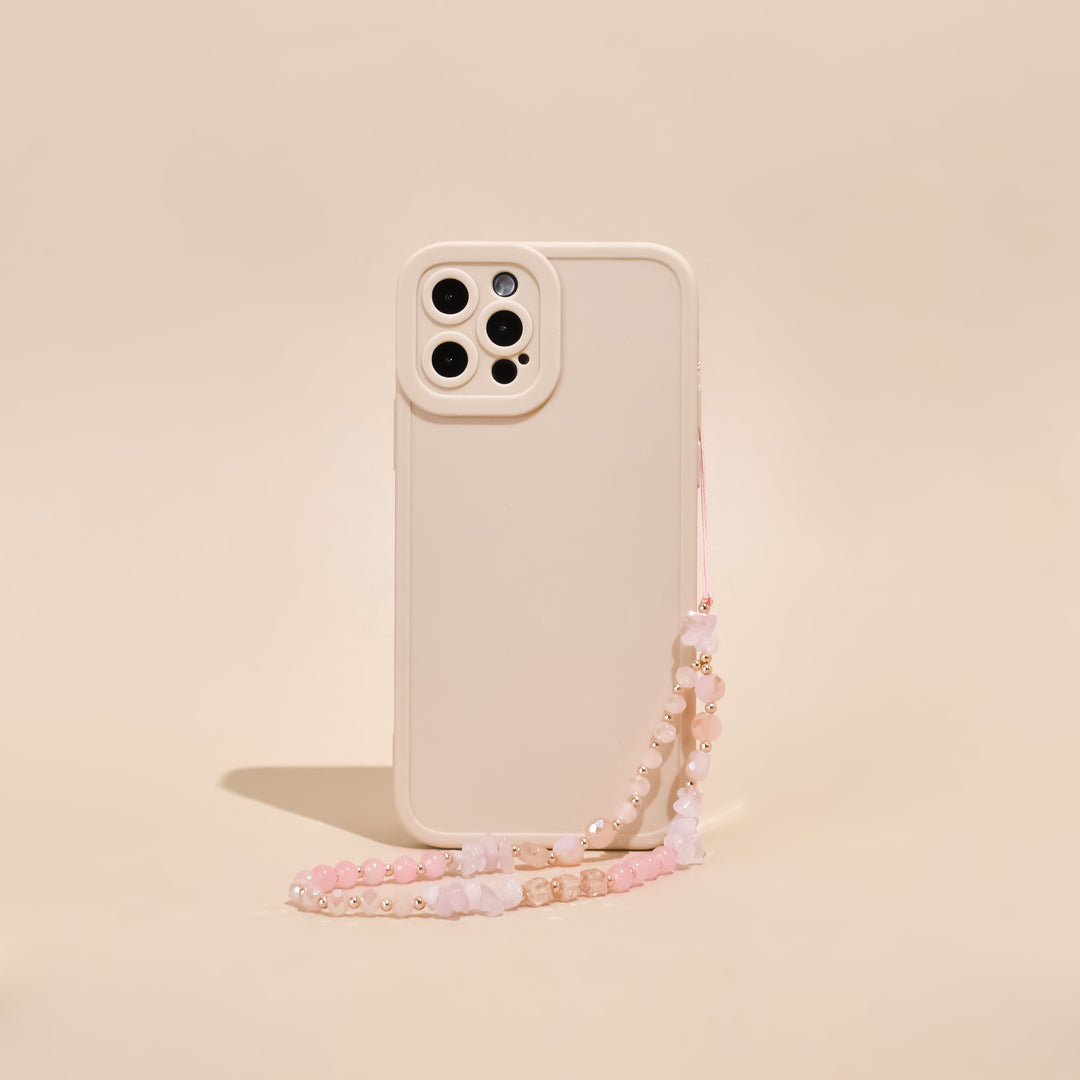 Beaded Phone Strap - Pink & Gold