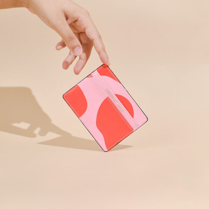 Abstract Pink & Red Card Holder