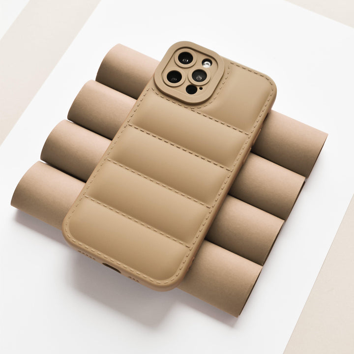 Quilted Phone Case - Brown