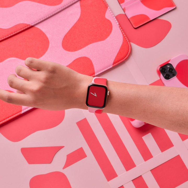 Abstract Pink & Red Apple Watch Strap