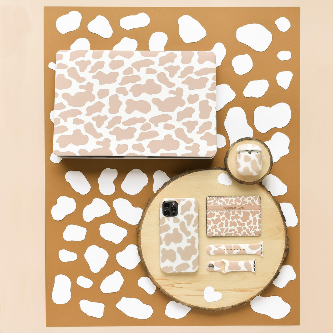 Nude-Cow-Print-MacBook-Case-Iphone-case-apple-watch-strap-airpods-case-and-card-holder