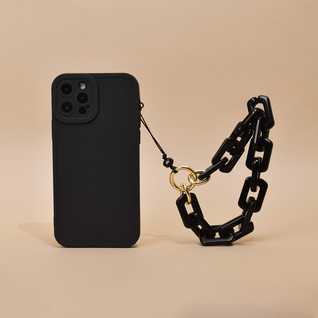 Chunky Chain Phone Strap - Black