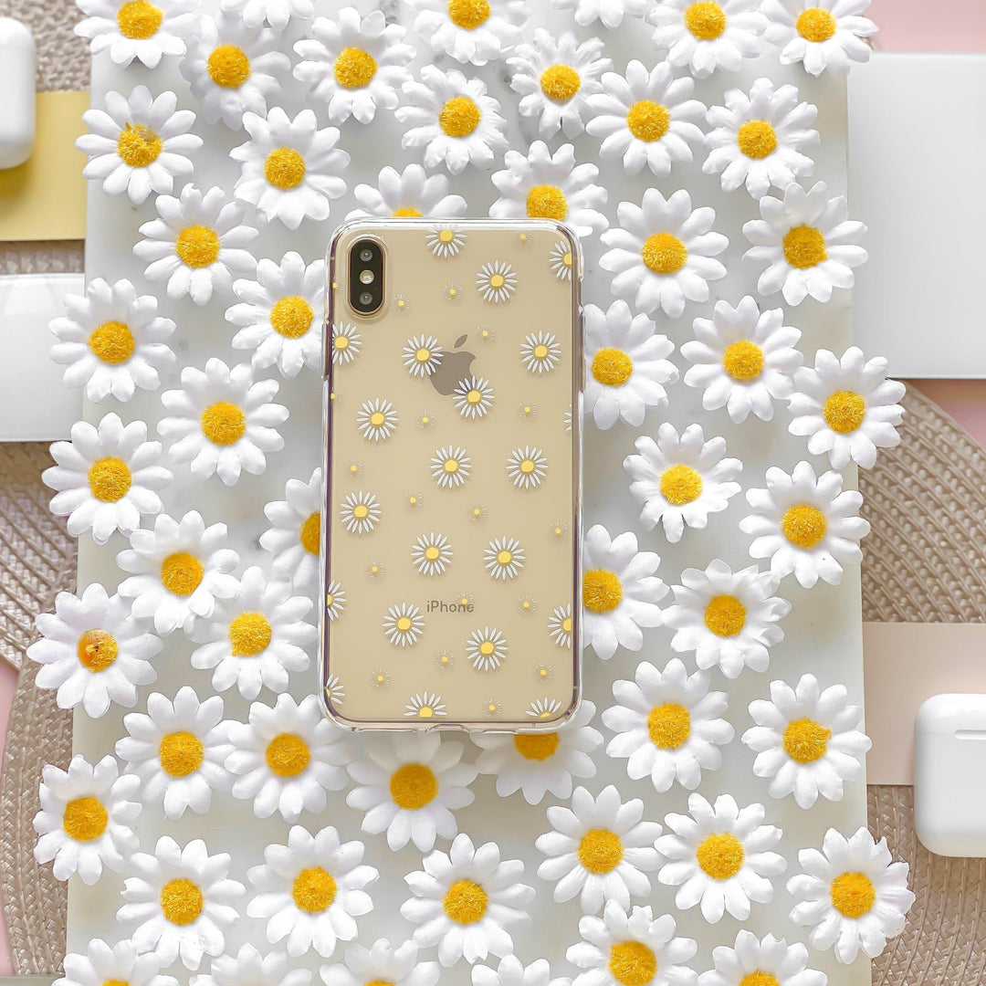 Clear Phone Case - Daisy surrounded by daisies