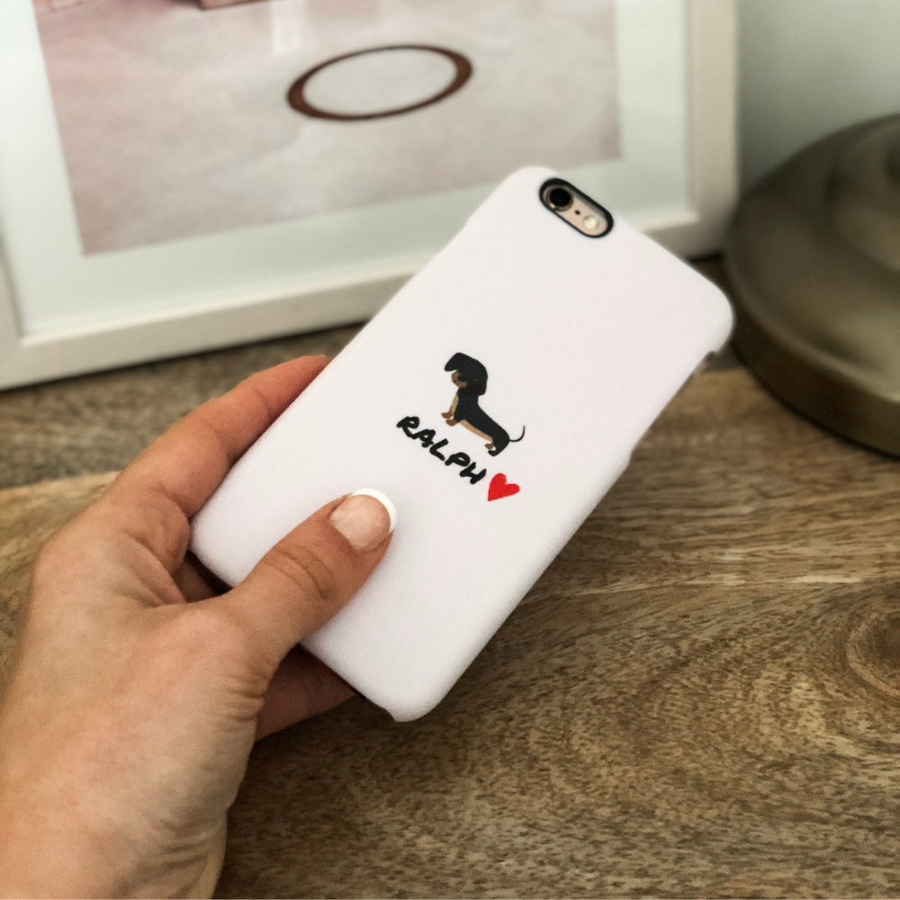 Personalised Love Heart Dog Phone Case - Choose Your Breed