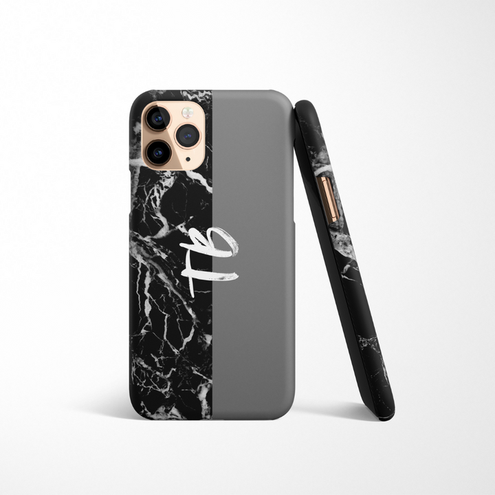 Personalised Phone Case - Grey & Black Marble