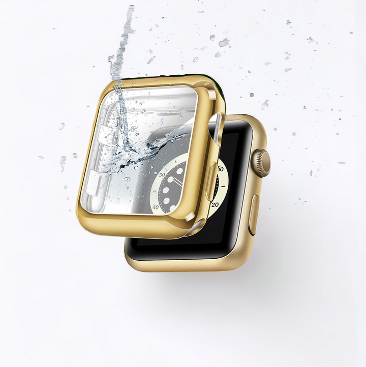 2-in-1 Metallic Apple Watch Case & Built-In Screen Protector - Gold